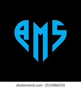 Logo-Design für AMS-Buchstaben. AMS Creative Letter Logo Design Vektor, AMS Letter Initial Logo Design.