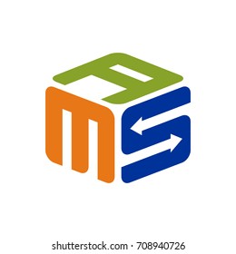 AMS letter logo design template