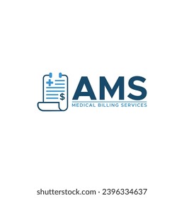 AMS Medical Billing Services text typography logo design icon element vector