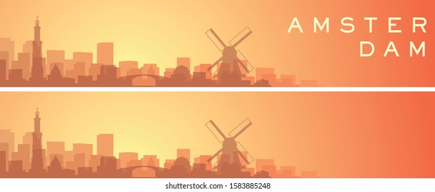 Amsterdam Beautiful Skyline Scenery Banner