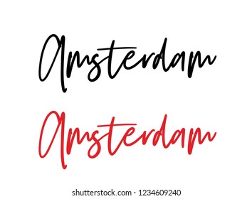 Amsterdam calligraphy vector quote