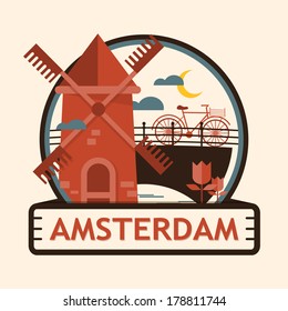 Amsterdam city badge, Netherlands, Holland