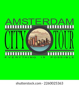 amsterdam city tour illustration becground.vector