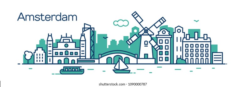 Amsterdam City. Vector illustration