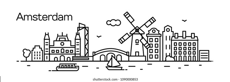 Amsterdam City. Vector illustration