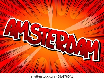 Amsterdam - Comic book style word