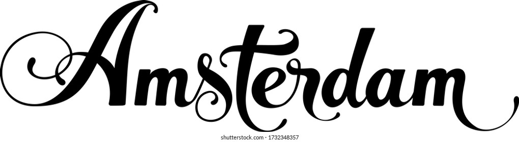 Amsterdam - custom calligraphy text