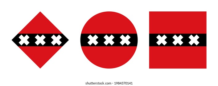 conjunto de iconos de amsterdam. ilustración vectorial