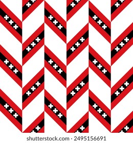 Amsterdamer Flaggenmuster Chevron Hintergrund. Vektorillustration