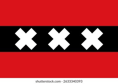 Amsterdam flag as vector illustration.