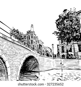 Amsterdam hand drawn, vector illustration