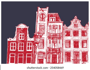 Amsterdam house drawing