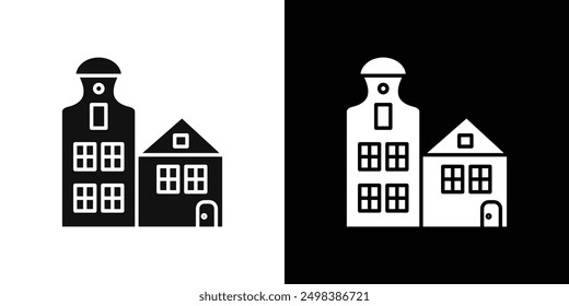 Amsterdam icon flat line symbol set.