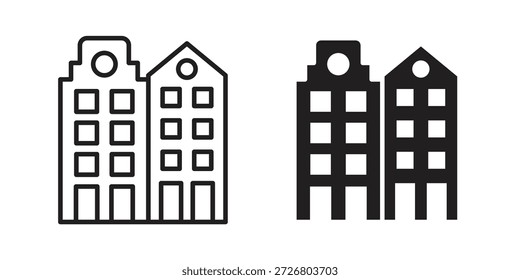 Icono de Amsterdam icono plano simple. Versión Liner - Vector de stock.