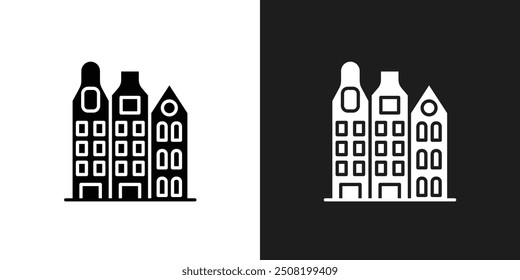 Amsterdam icon logo set vector