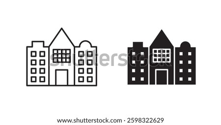 Amsterdam icon outlined icon vector collection.