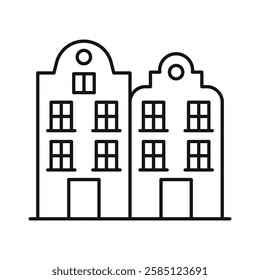 Amsterdam icon. simple thin line vector icon