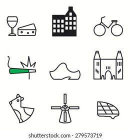Amsterdam icons set