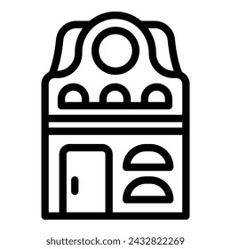 Amsterdam landmarks icon outline vector. Famous cityscape buildings. Metropolis history infrastructure