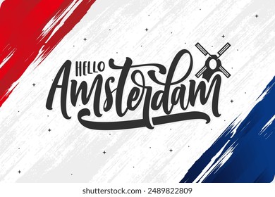 amsterdam lettering background vector design