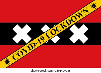 amsterdam lockdown preventing coronavirus spread or outbreak. 