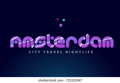 amsterdam logo text word typography design for european capital city with colored texture suitable for a brochure or print