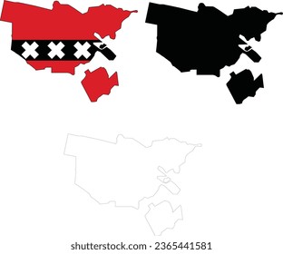 Amsterdam Map icon. Amsterdam Clipart. Amsterdam Flag Map sign. Outline. flat style.