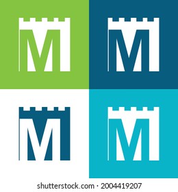 Amsterdam Metro Logo Flat Vier Farbe minimale Icon Set