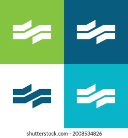 Amsterdam Metro Logo Flat four color minimal icon set