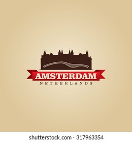 Amsterdam Netherlands city symbol vector illustration