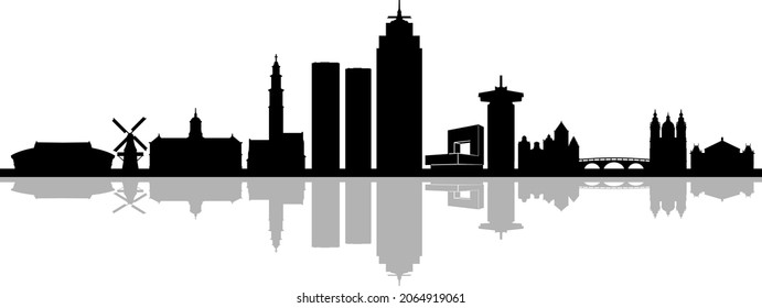 AMSTERDAM Netherlands Europe City Skyline Vector
