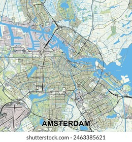 Amsterdam, Netherlands map poster art