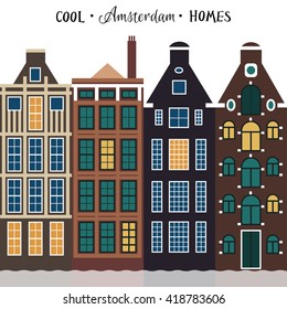 Amsterdam old houses. Architecture of Netherlands.