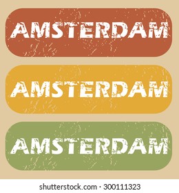 Amsterdam on colored background