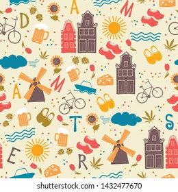 Amsterdam pattern seamless design graphic