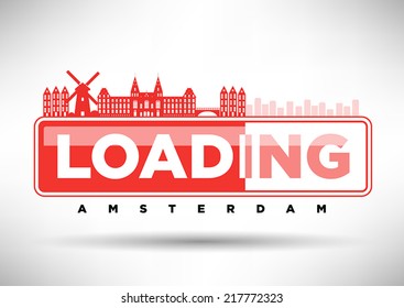 Amsterdam Skyline Loading Typographic Design