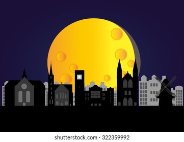 amsterdam skyline at night