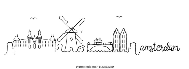 Amsterdam Skyline Signature Design