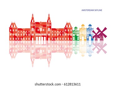 Amsterdam Skyline vector illustration