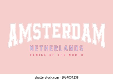 Amsterdam slogan print for t shirt