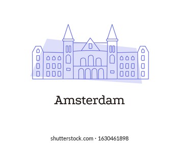 Amsterdam souvenir. Rijksmuseum in cute style.