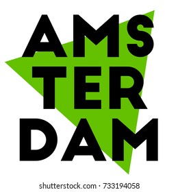 AMSTERDAM sticker. Authentic design graphic stamp. Original series.