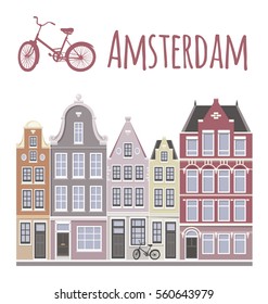 Amsterdam street vector illustration