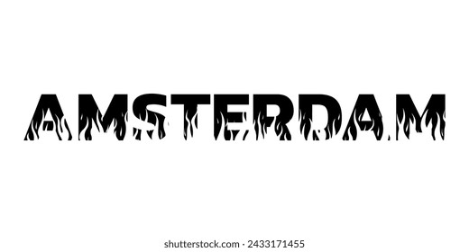 Amsterdam text logo, typography print or slogan. Modern Amsterdam banner design. Vector illustration.