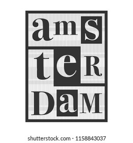 Amsterdam Typography Design for tee shirt and apparel Vector graphic