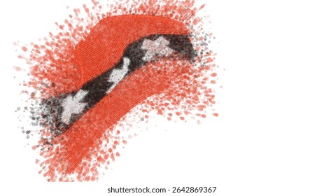 Amsterdam, vector 3d flag with a splash of paint dots, explosion of colored dots