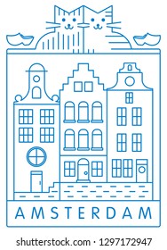 Amsterdam vector illustration and typography design