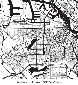 Amsterdam Vector Map - Detailed City Street Plan, Road Network and Canal Waterways