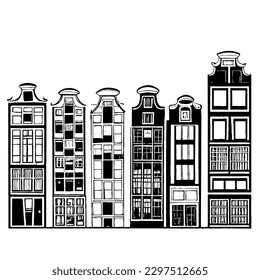 Amsterdam Vector Minimal Line Art No White Background