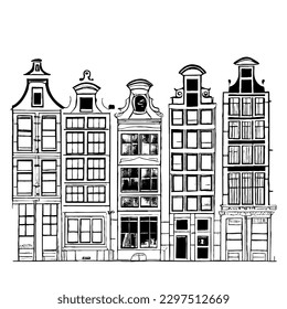Amsterdam Vector Minimal Line Art No White Background